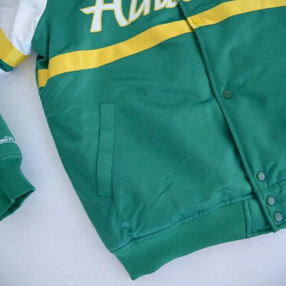Mitchell  & Ness Cooperstown Collection Oakland Athletics MLB Green White & Gold - Picture 8 of 16